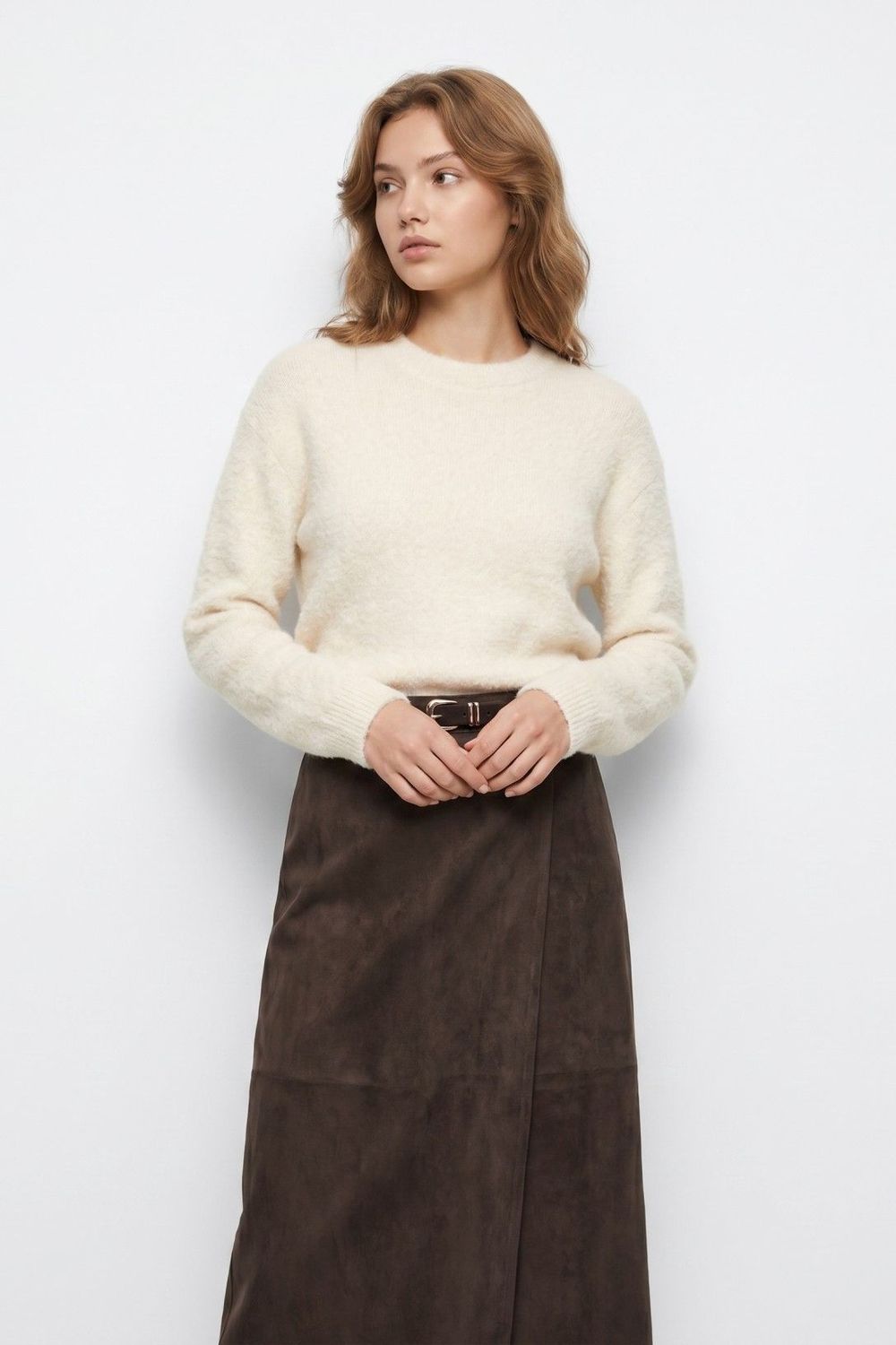 Fuzzy trui Moon - star white