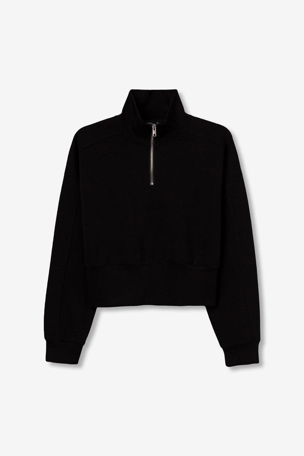 Zipper sweater Teddy - zwart