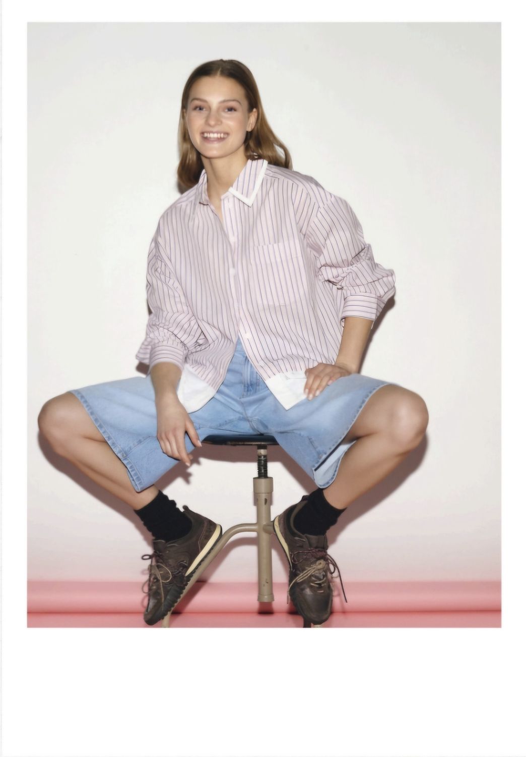 Blouse Edna - rose / navy stripes