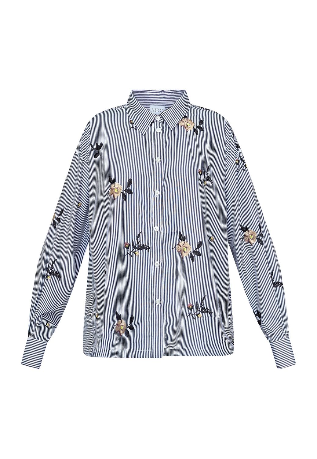 Blouse Enola - navy stripes emb.