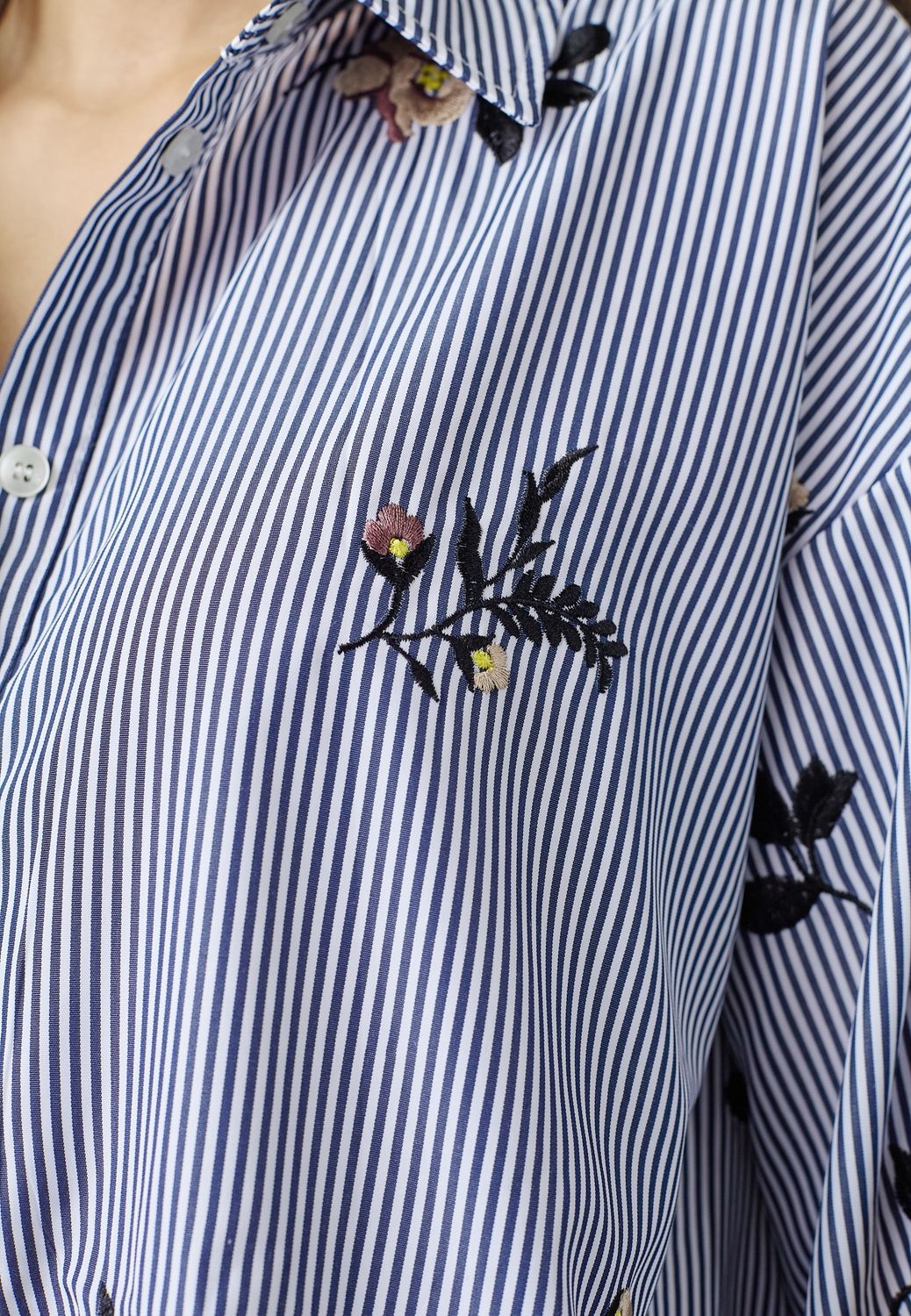 Blouse Enola - navy stripes emb.