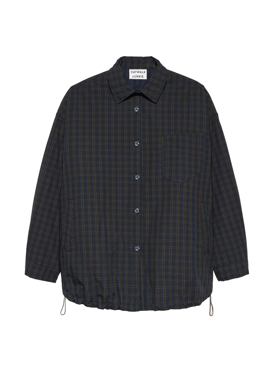 Light padded check jacket - navy blazer