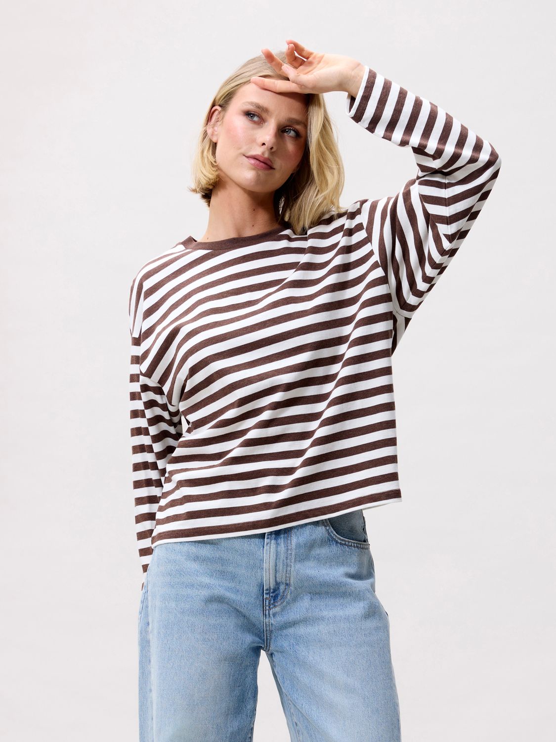 Striped long sleeve - coffee bean
