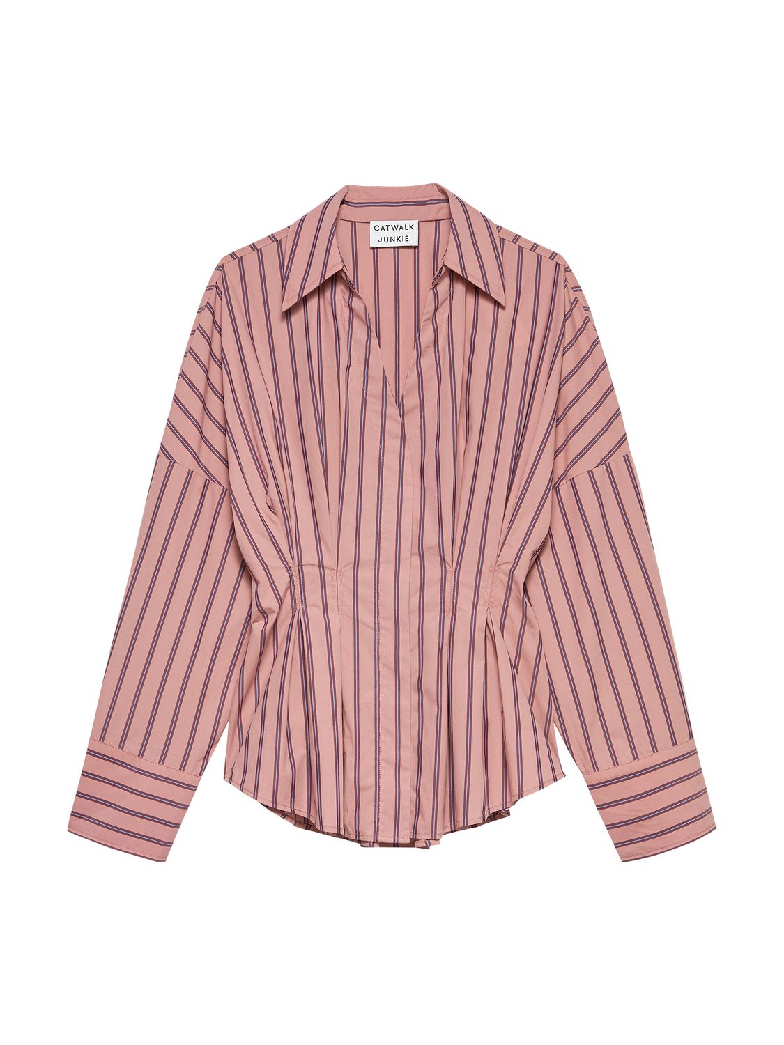 Blouse with waist pleats - pink sky