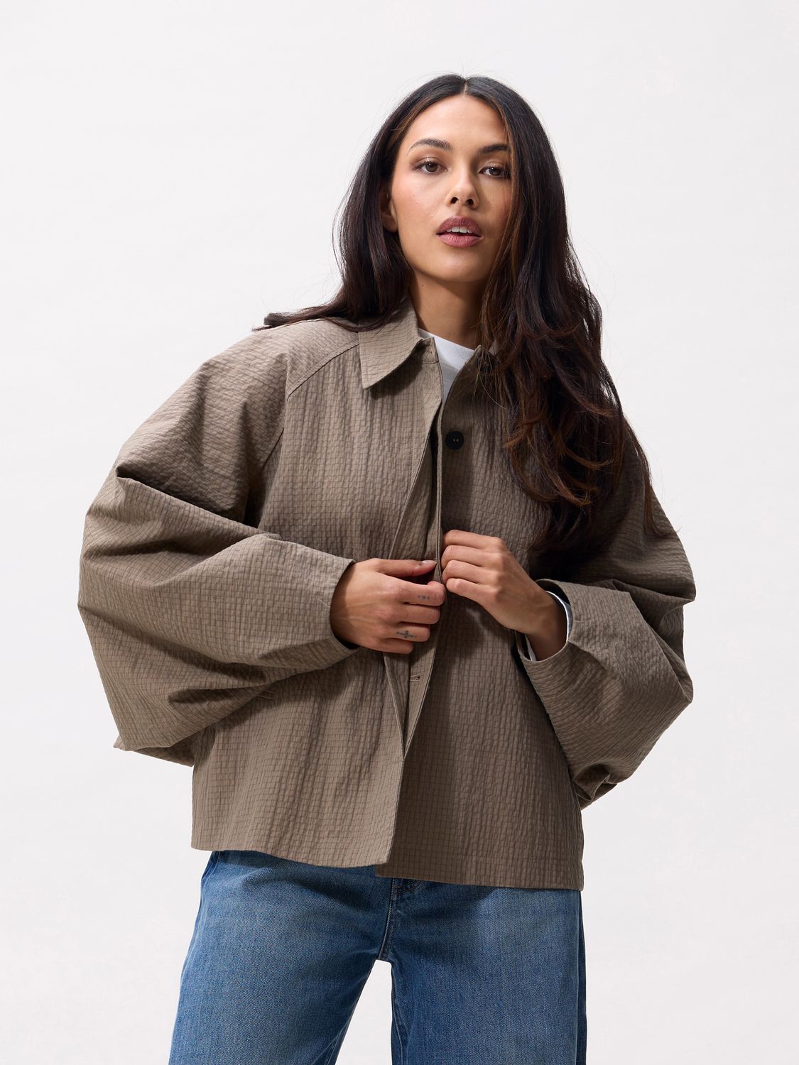 Check cape jacket - mountain view