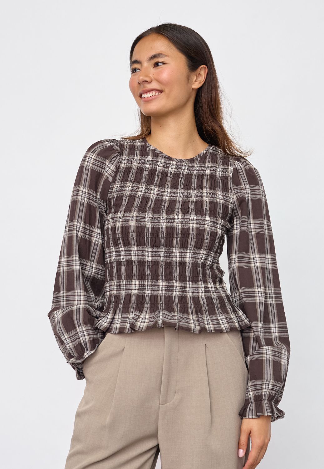 Top Nix - brown check