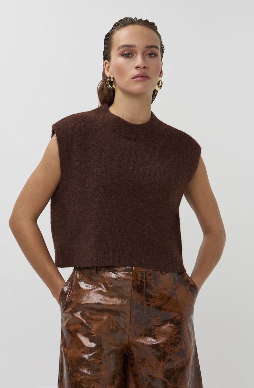 Knitted top Sano - brown