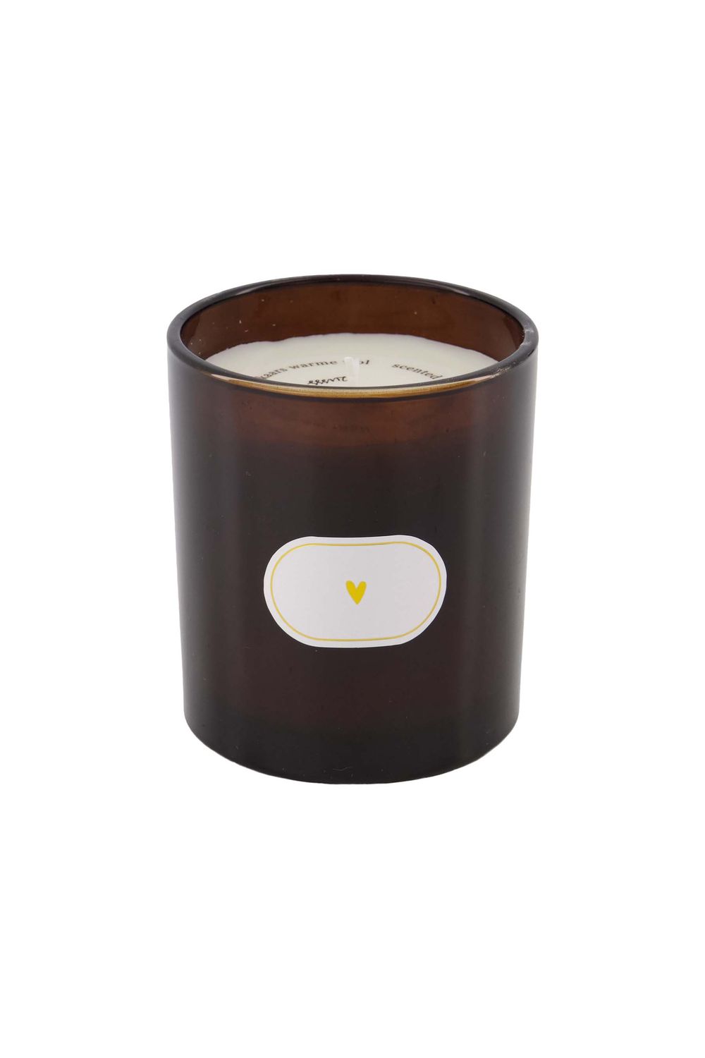 Geurkaars glas 'hart' - donkerbruin