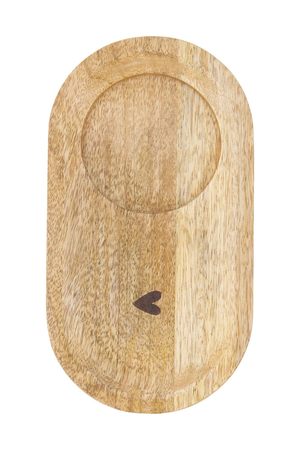 Houten serveerbord hartje - naturel