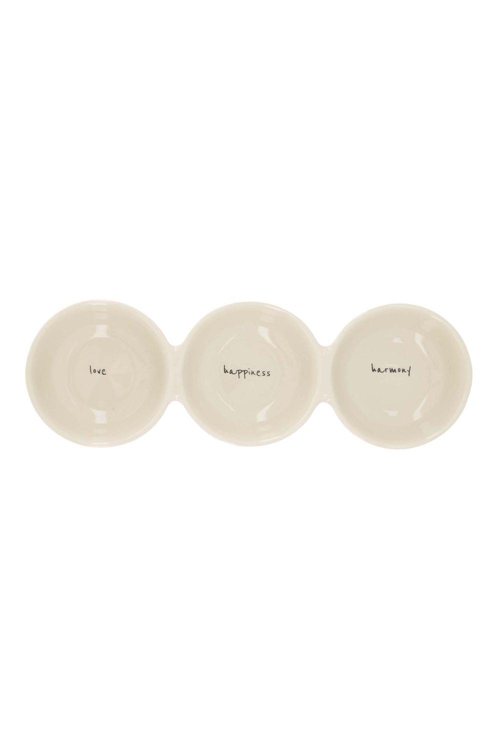 Serveerbord keramiek 'love - happiness - harmony' - zand