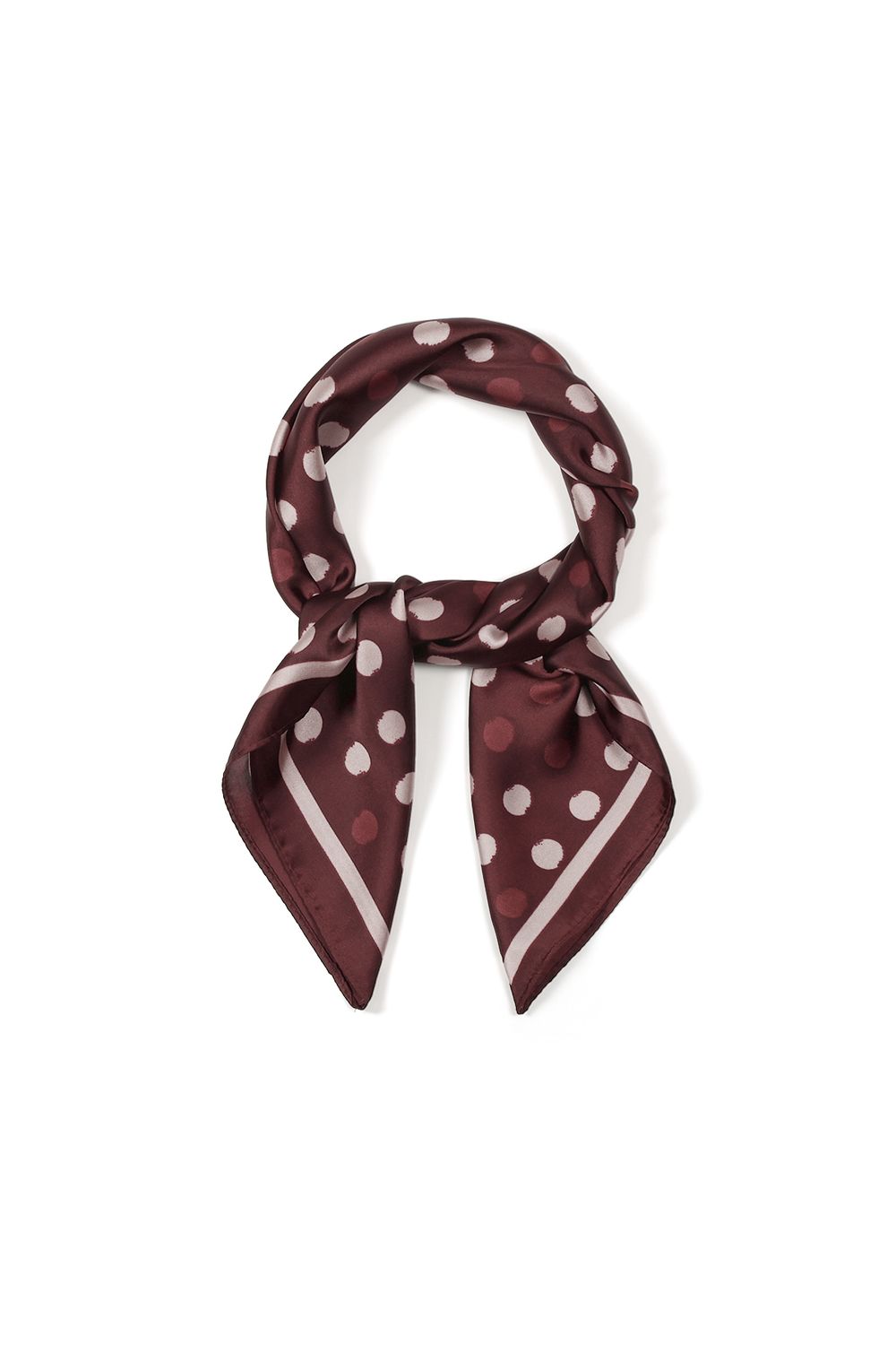 Sjaal Polka Dots retro - bordeaux