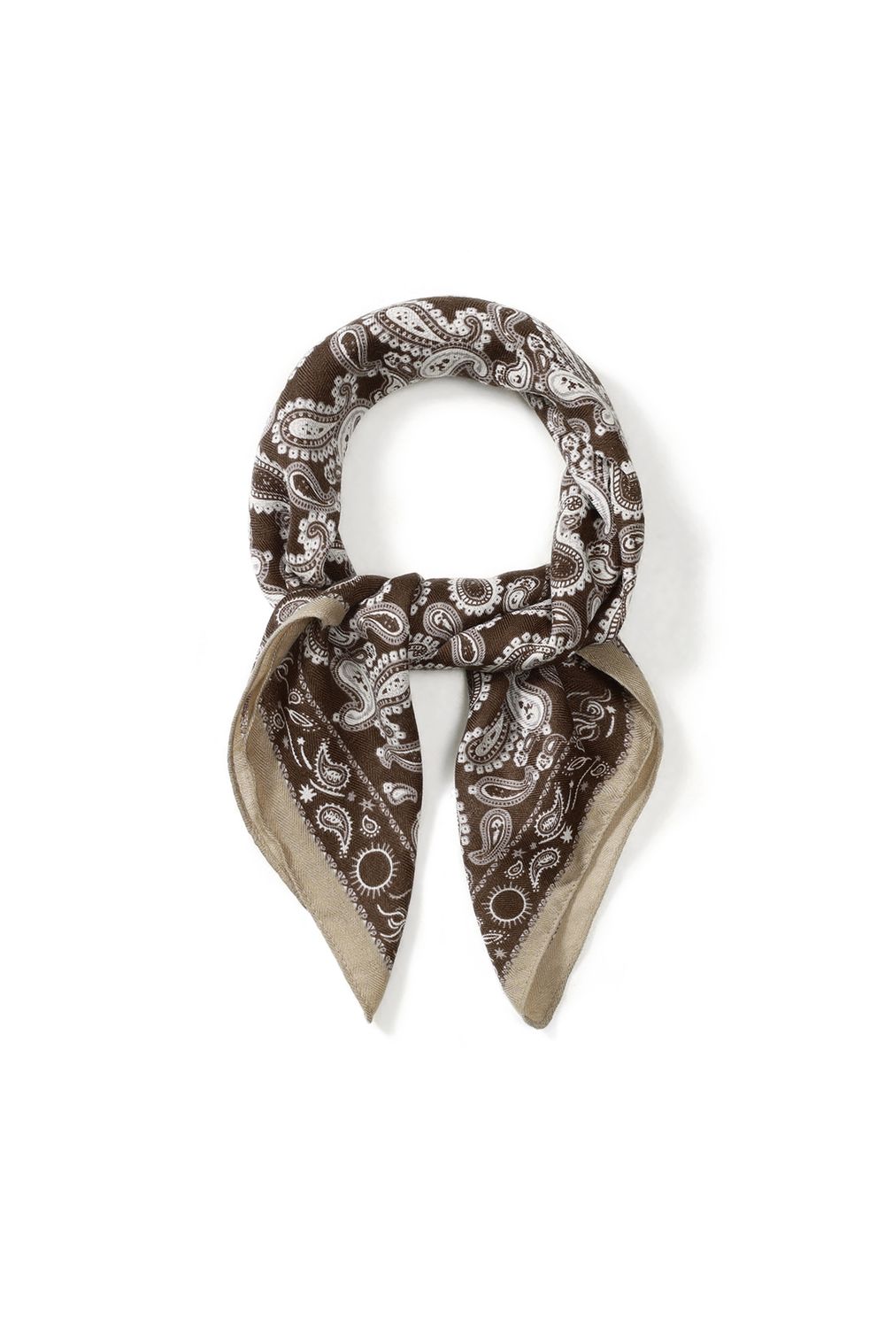 Sjaal paisley - taupe / donkerbruin