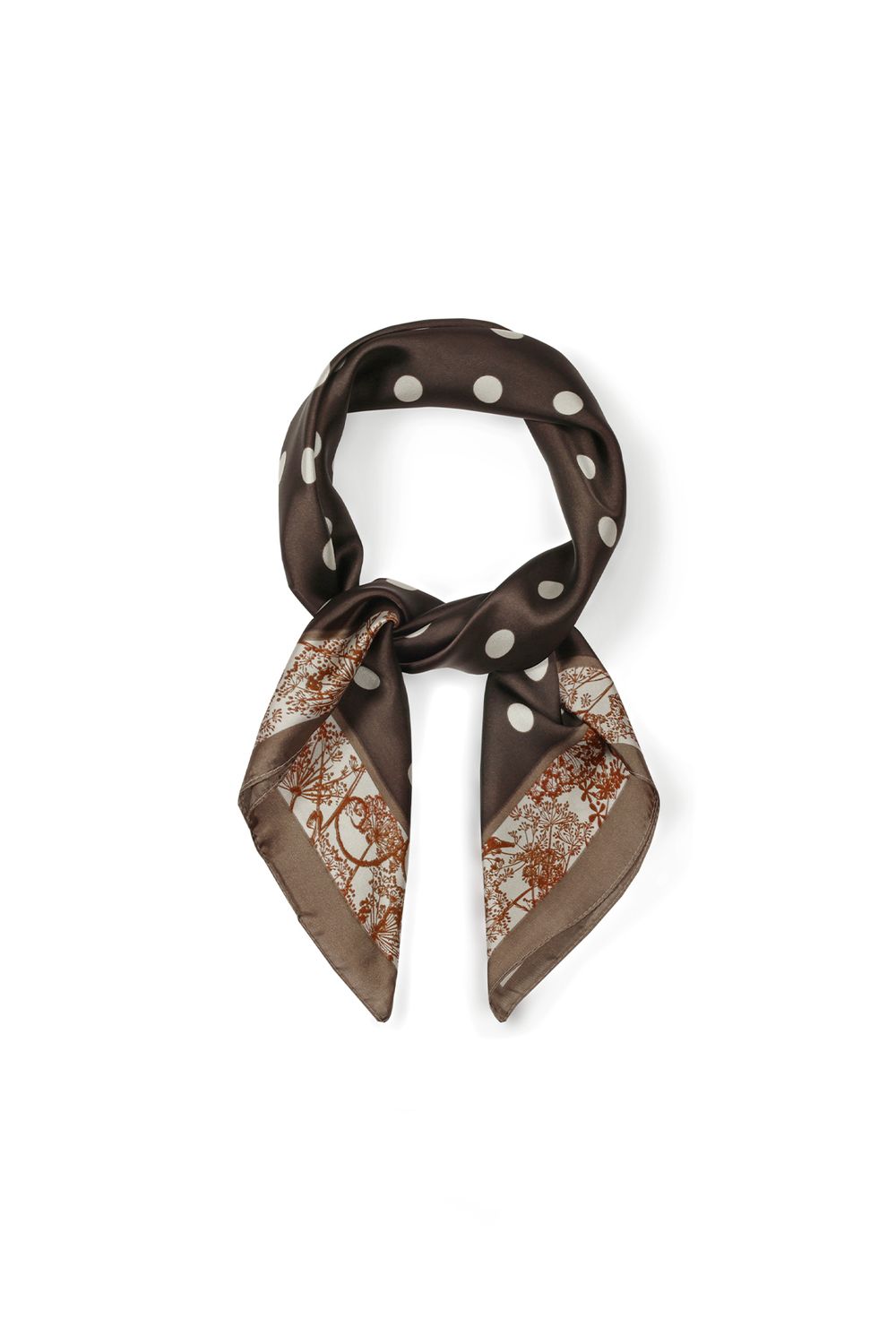 Sjaal Polka Dots - donkerbruin