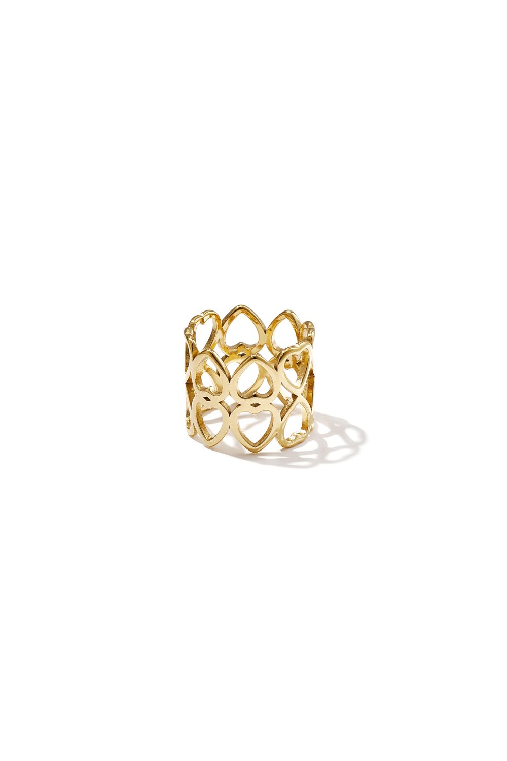 Sjaalklem rond mini hartjes - goud