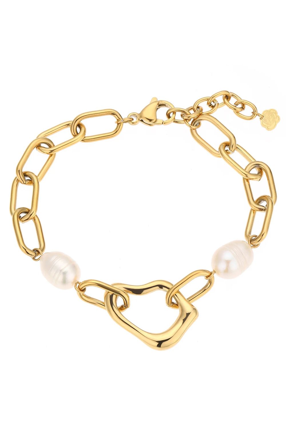 Schakelarmband met 2 parels