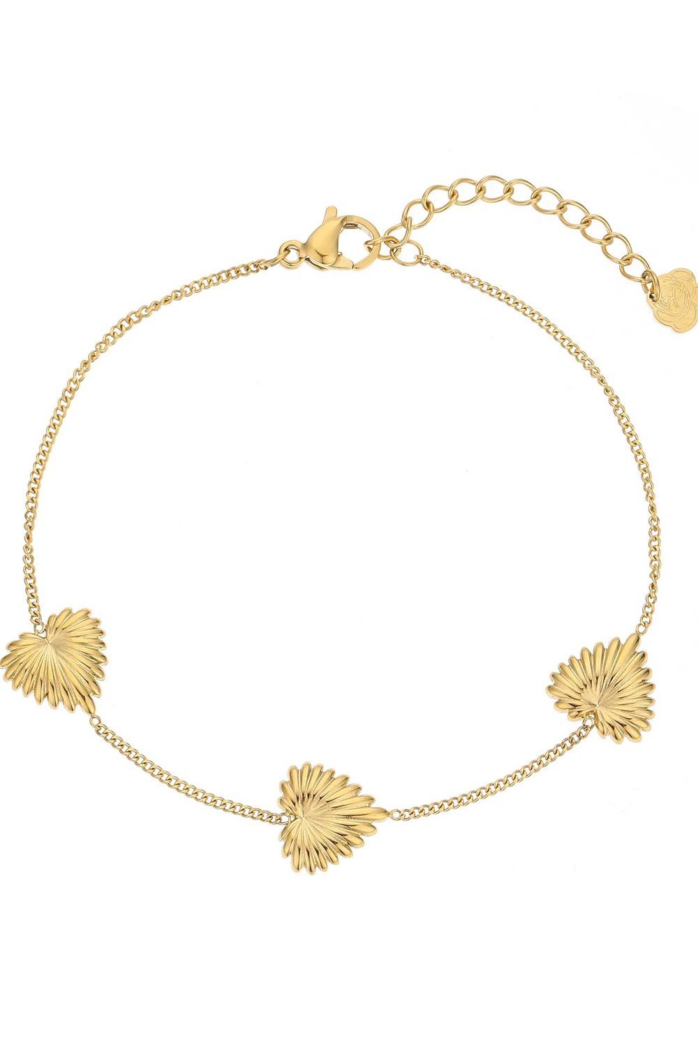Armband met 3 hartjes relief
