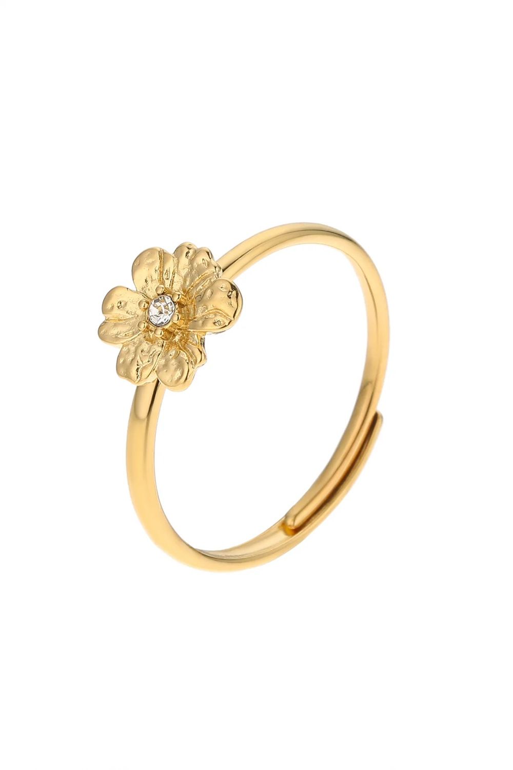 Ring bloem met strass - one size
