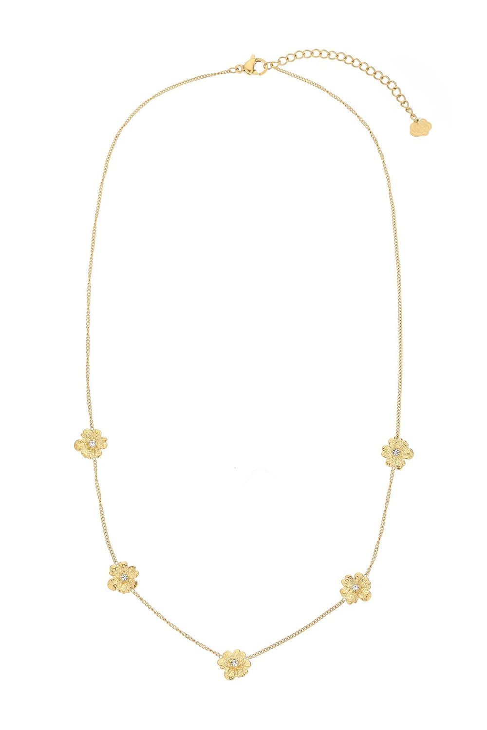 Ketting bloemetjes strass