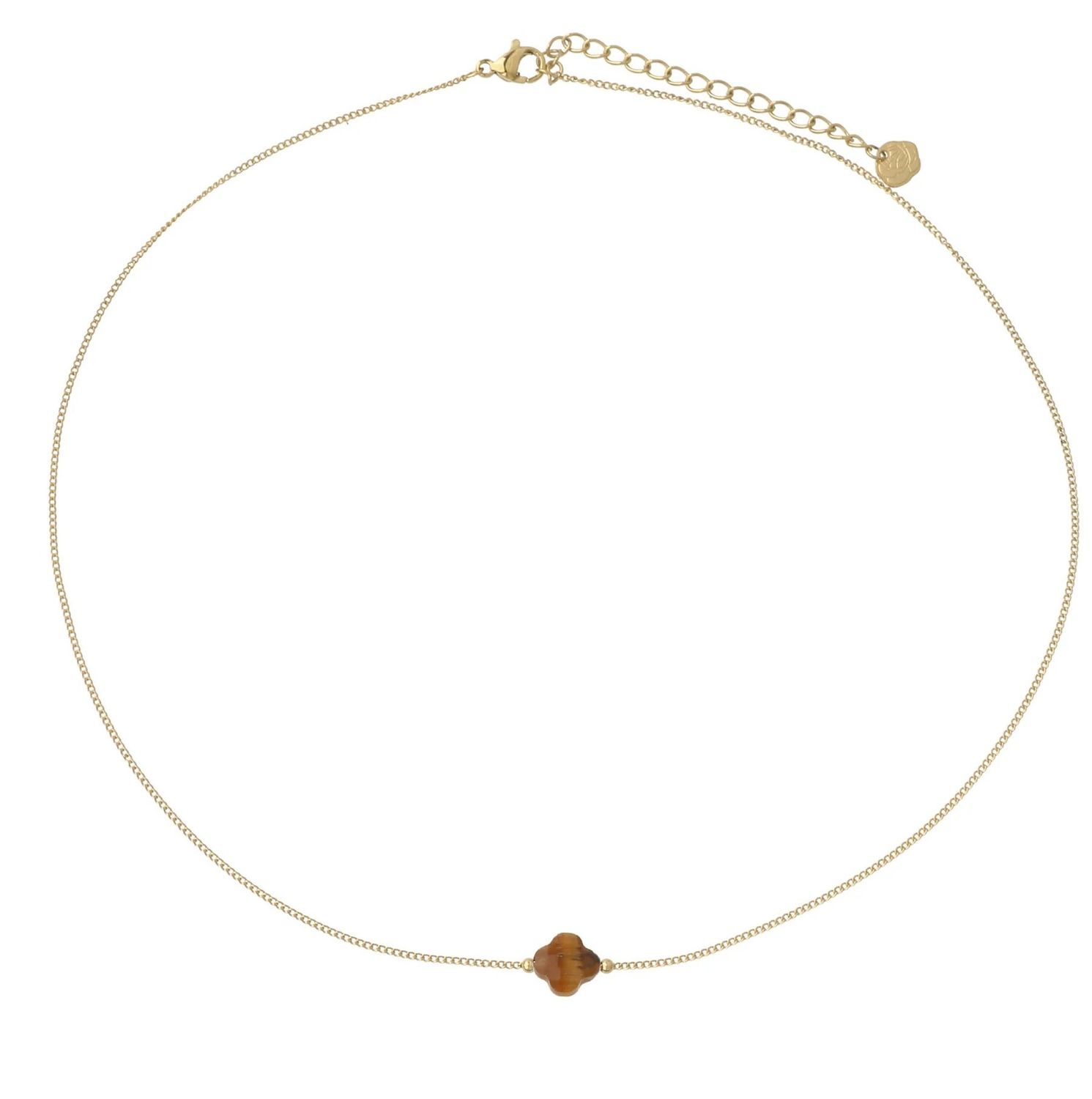 Ketting klavertje bruin