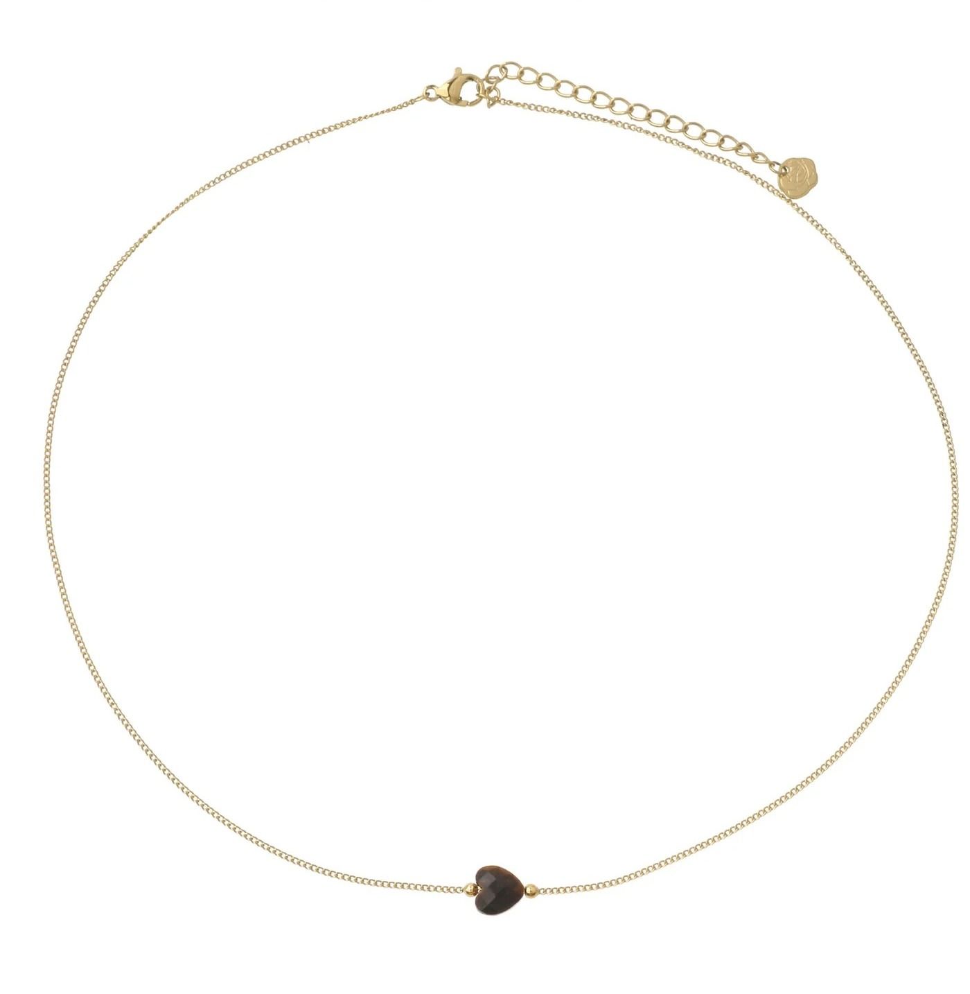 Ketting hartje donkerbruin