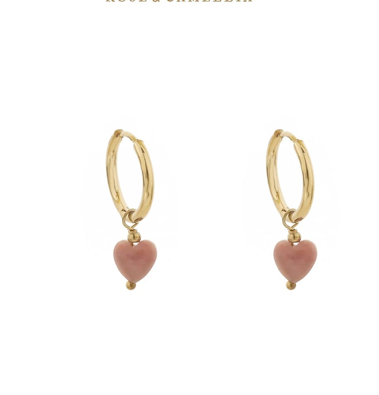 Oorbellen hartje - plum