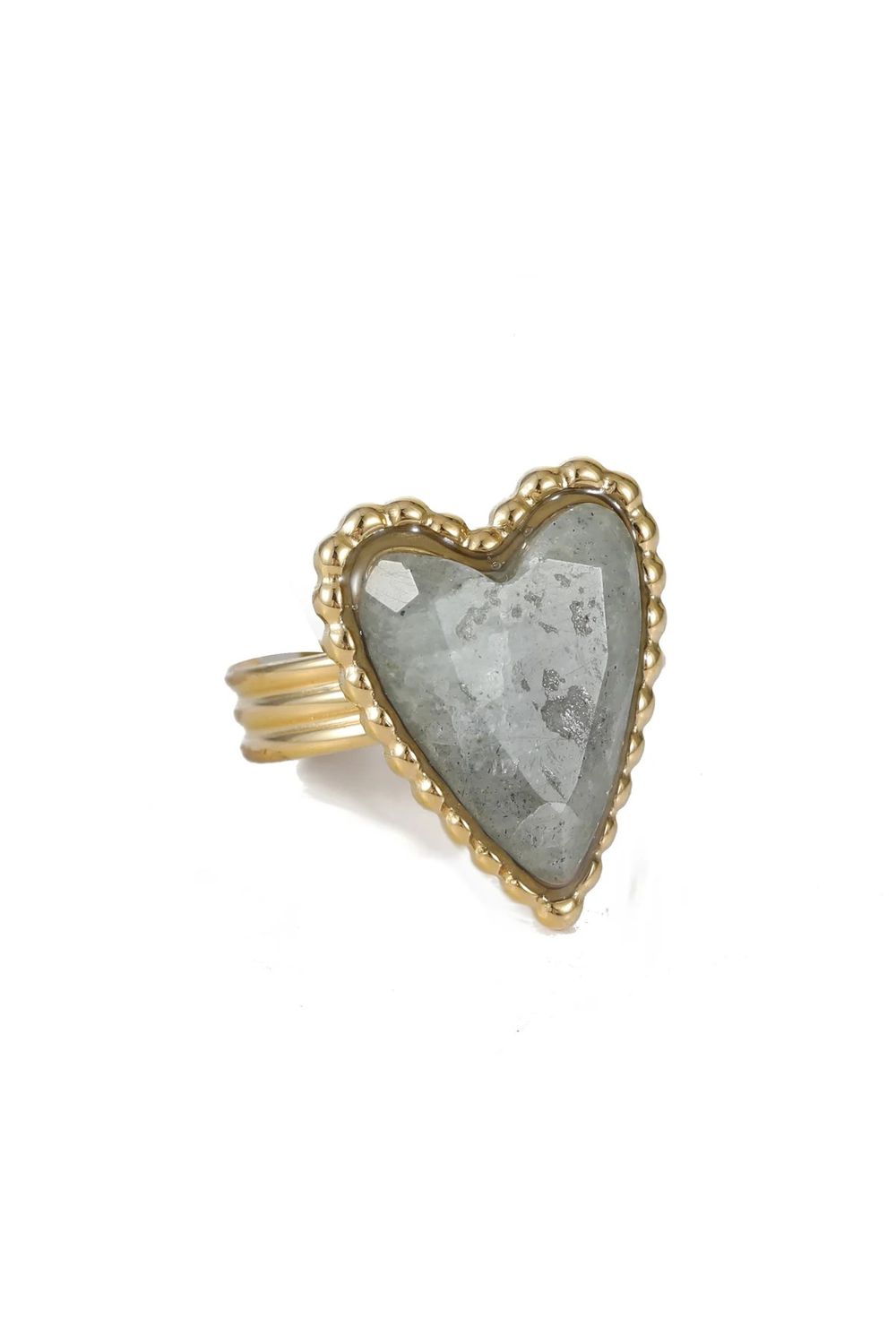 Ring hart stone grey - one size