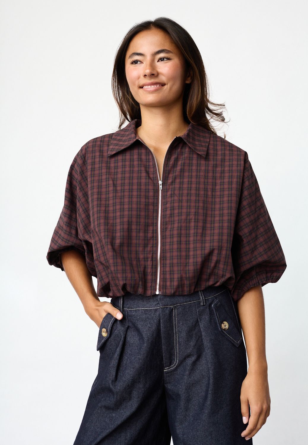 Bombertop / jacket Nelly - berry check