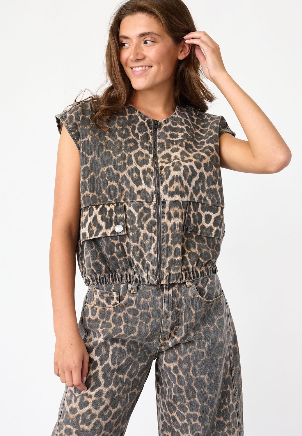 Gilet Garwin - leopard wash