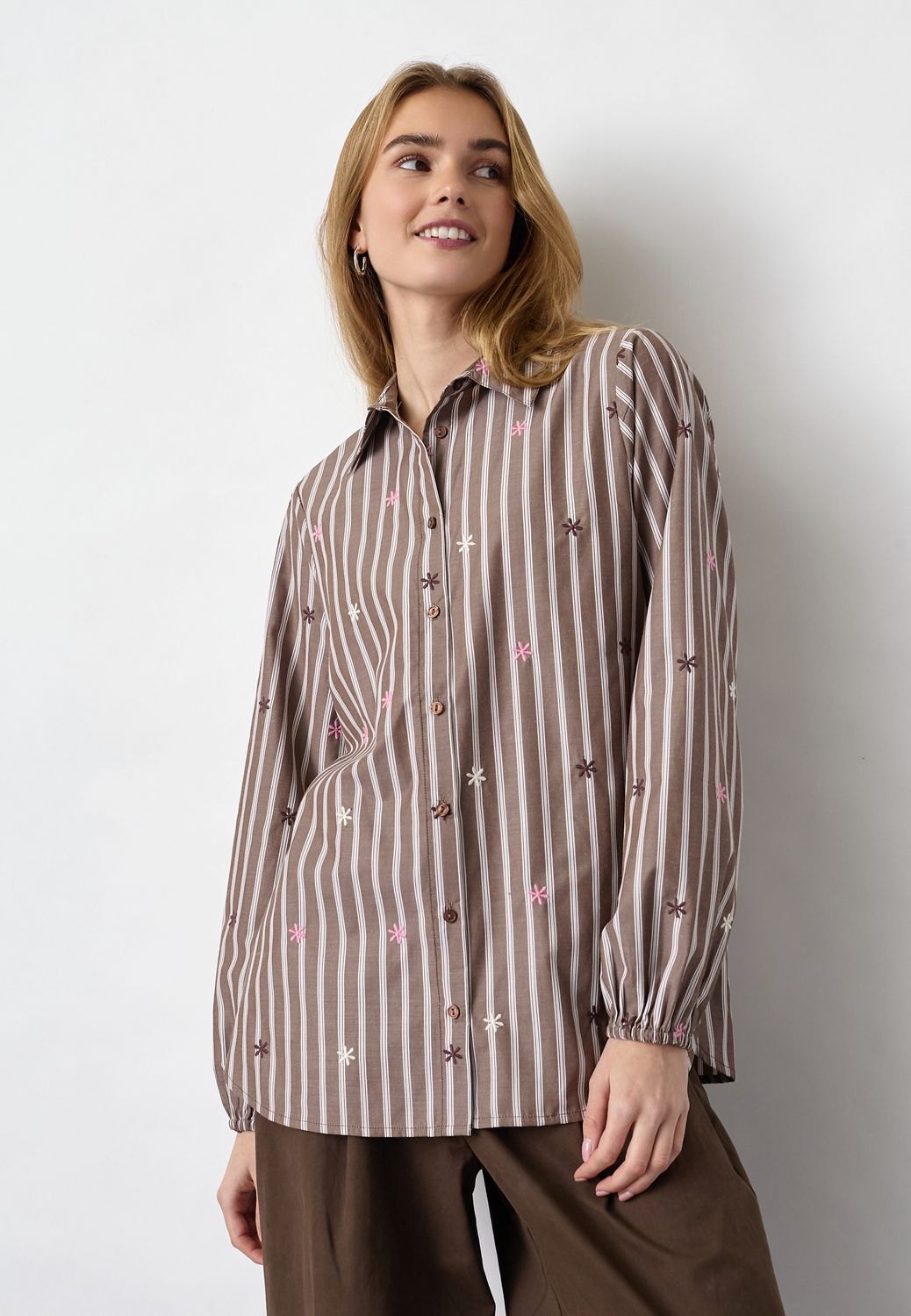 Blouse Istea - brown stripe