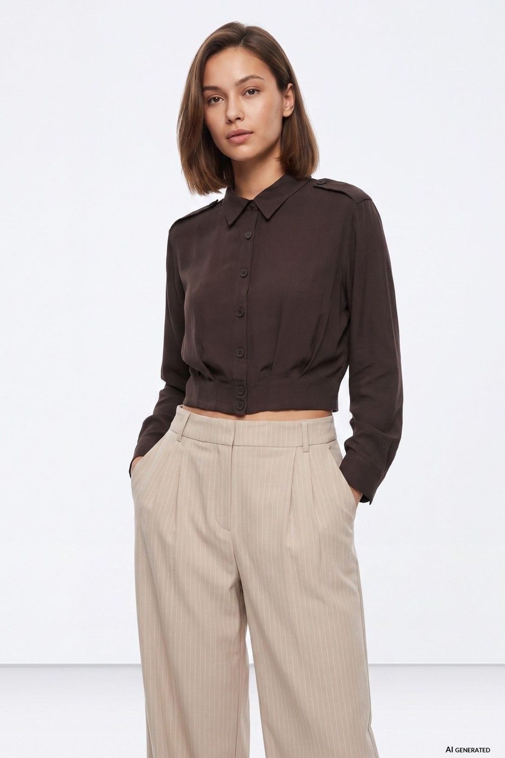 Blouse Adelaide - donkerbruin