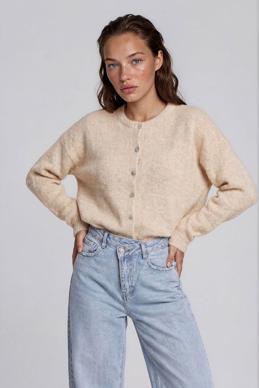 Vest gemeleerd - beige