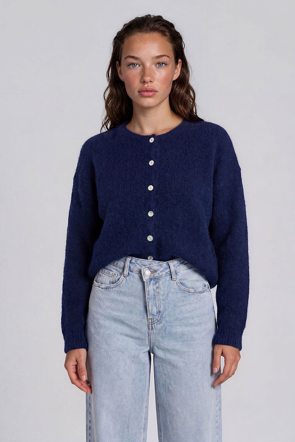 Vest gemeleerd - navy