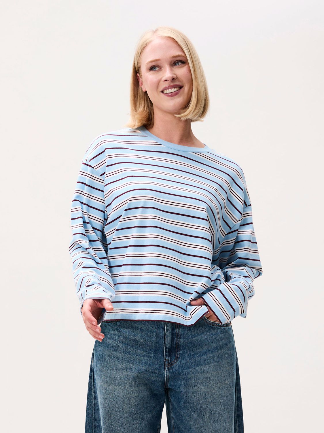 Long sleeve striped - light blue