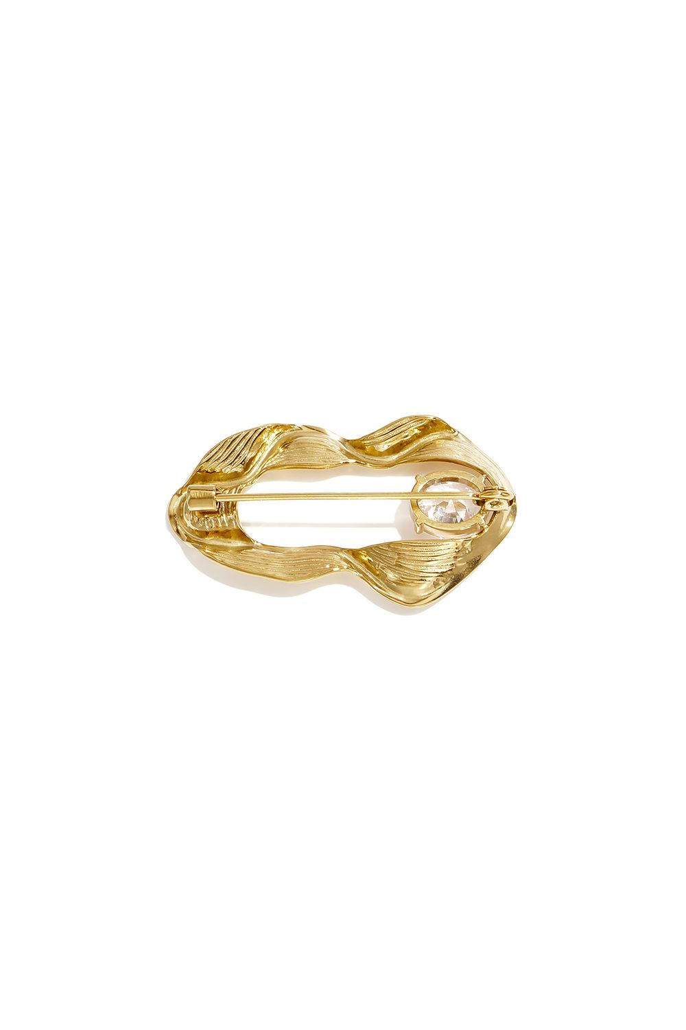 Broche ovaal strass steen