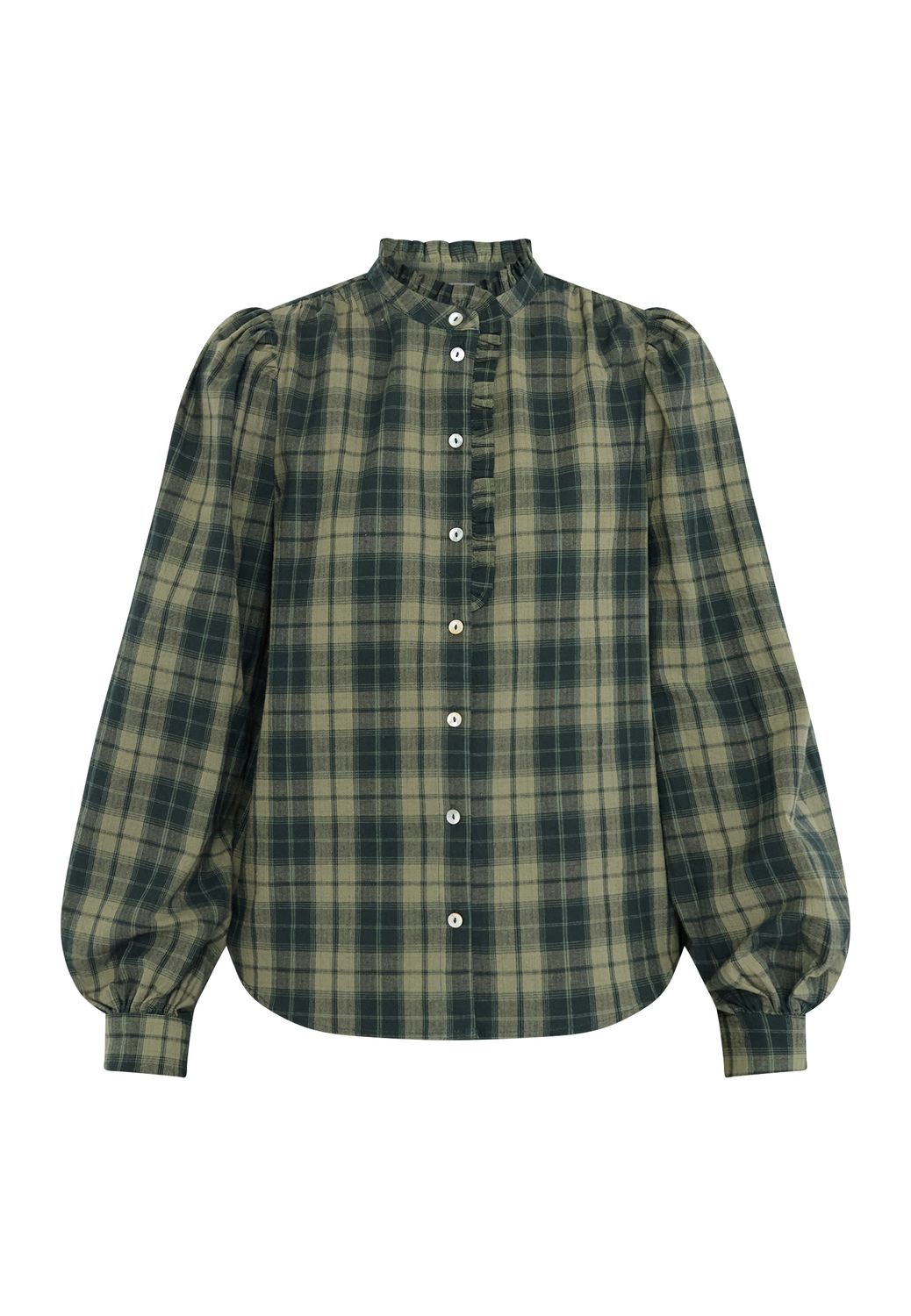 Blouse Virsa - ruit groen