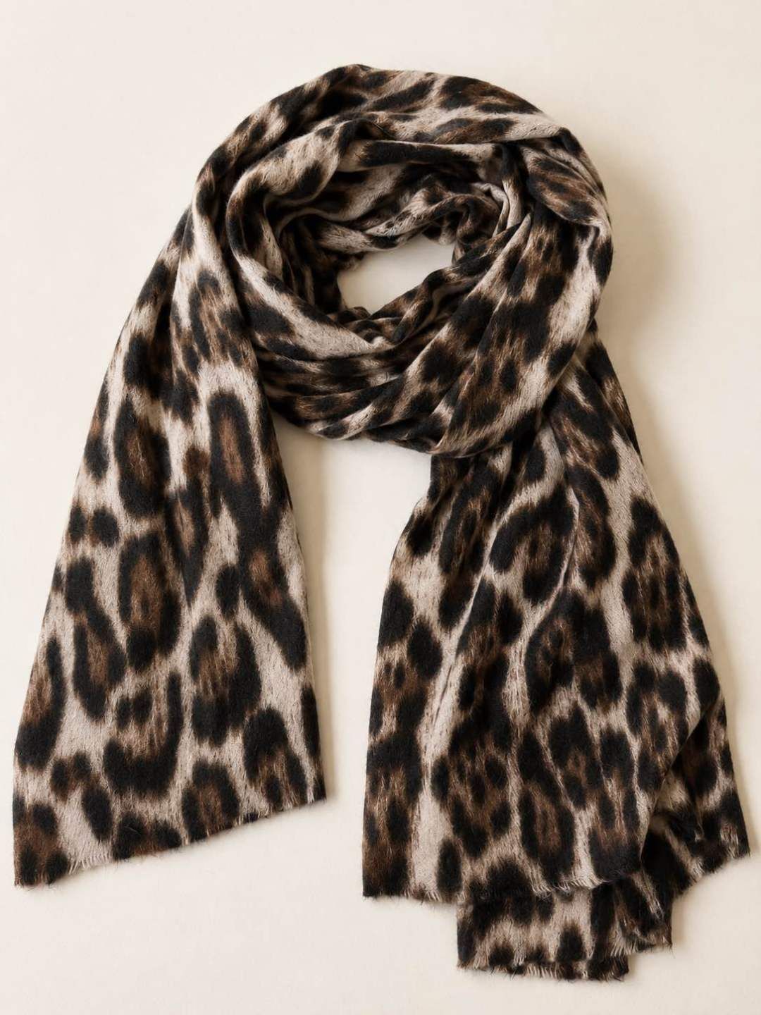 Sjaal_0115 - leopard bruin/beige/zwart