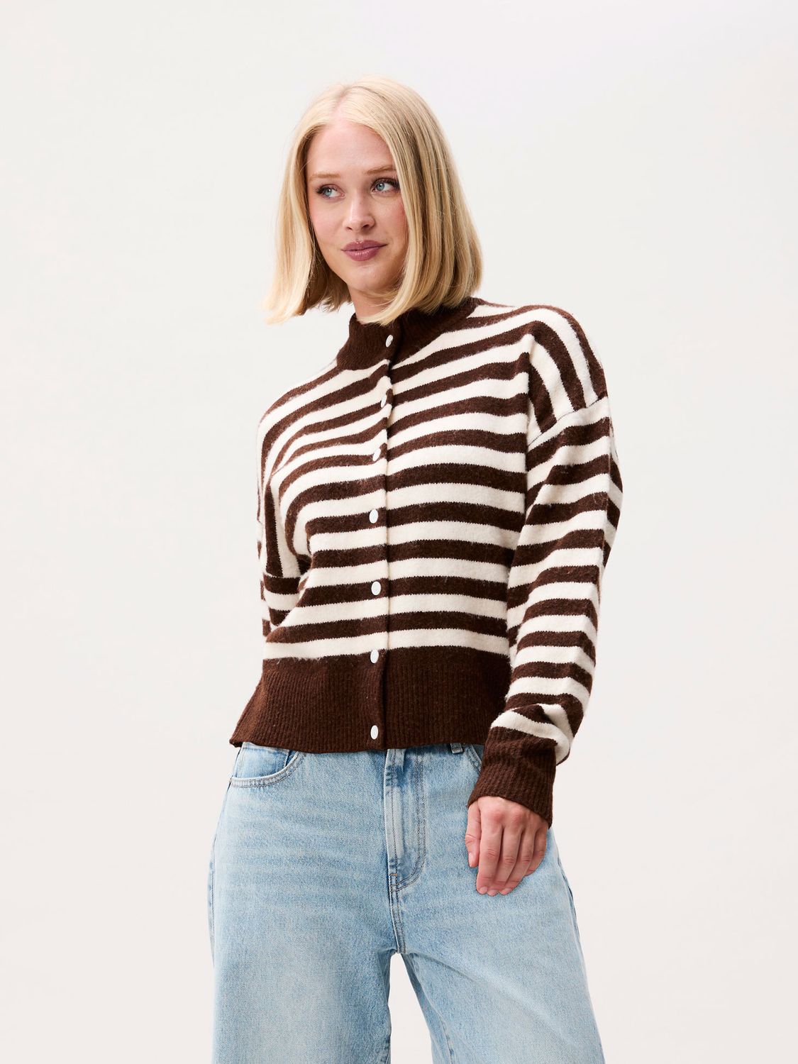 Striped cardigan - brownie