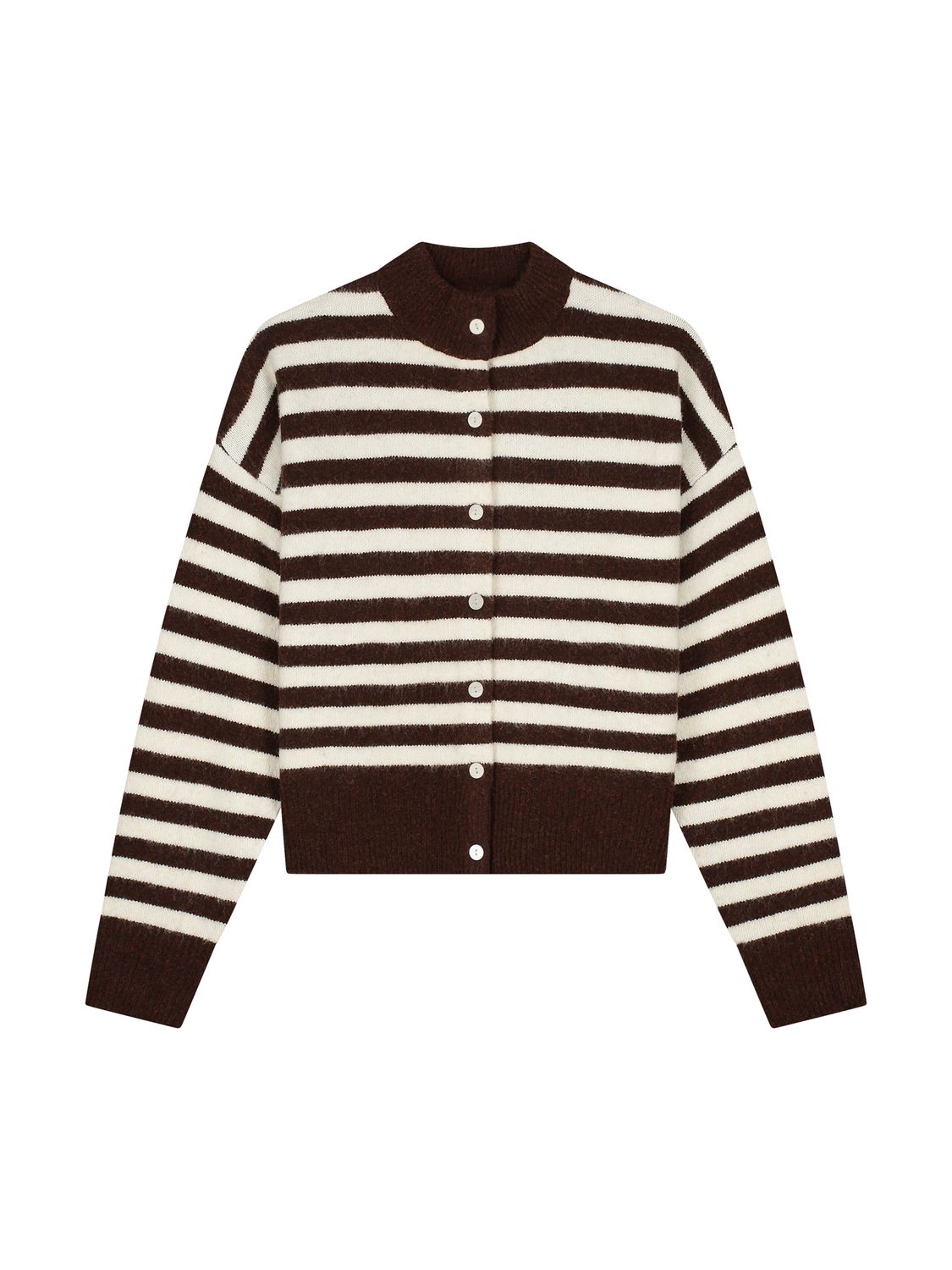 Striped cardigan - brownie