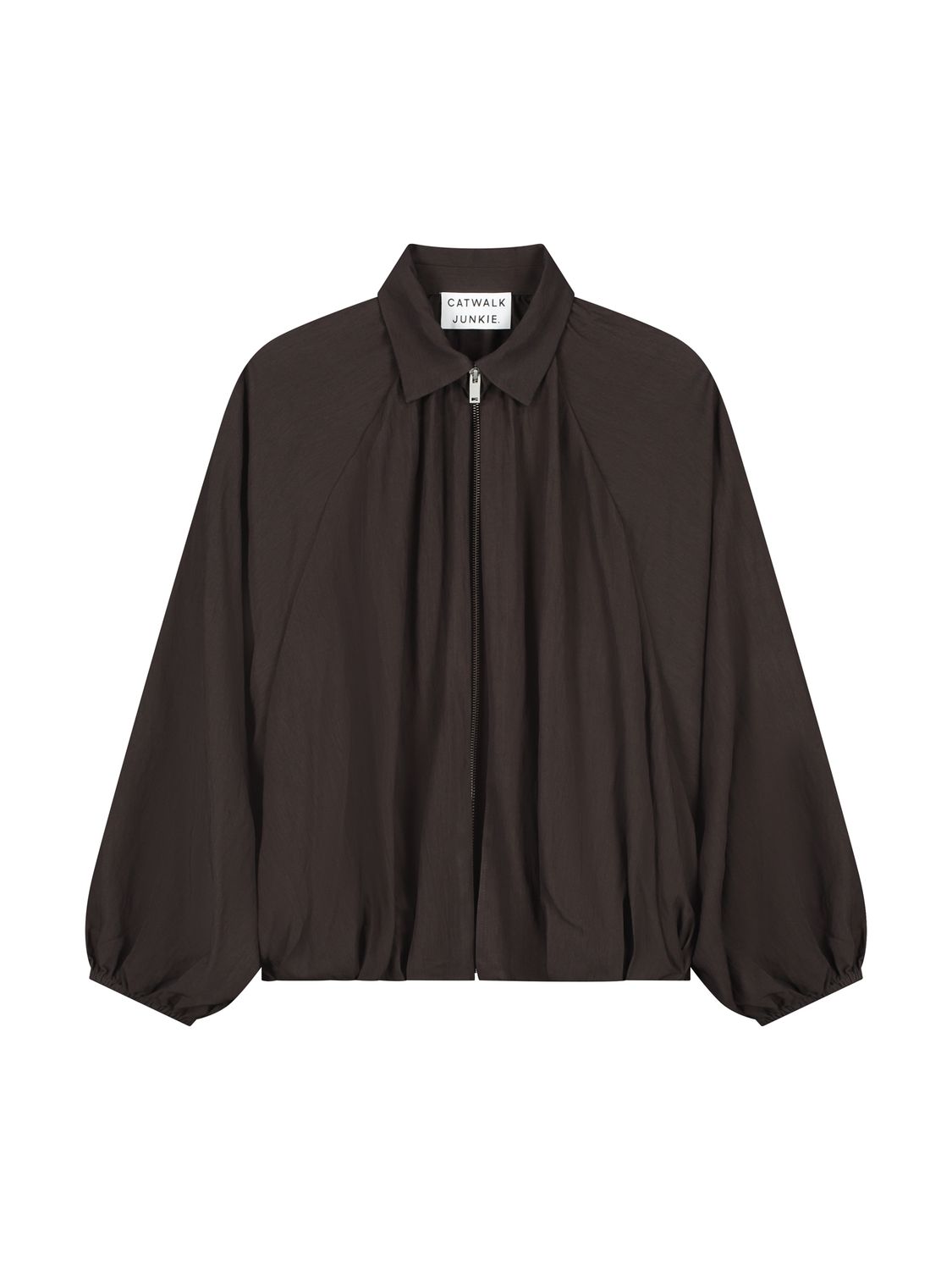 Draped blouse - dark cacao