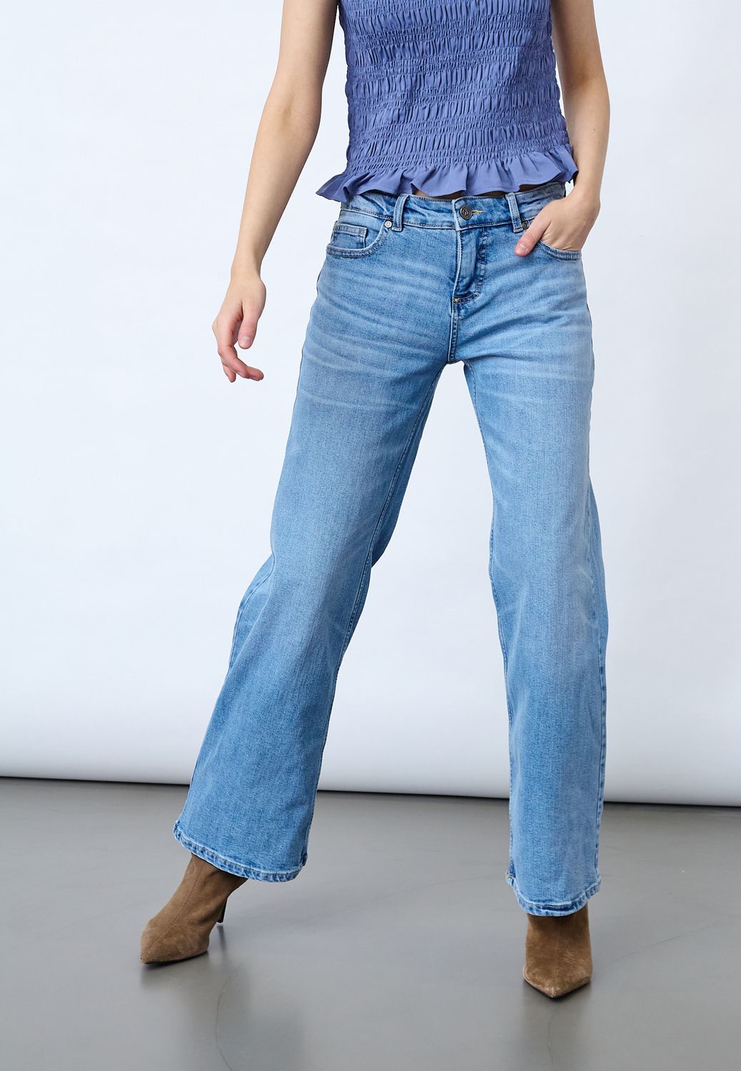 Jeans Owi mid waist - medium blue