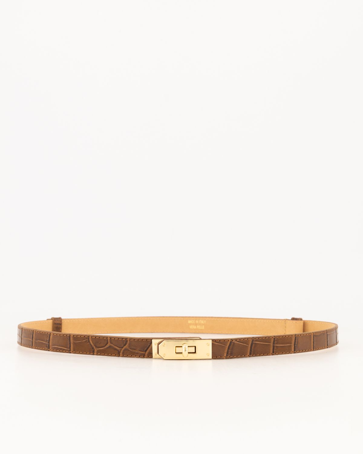 Riem Garcia leer - croco bruin (B17)