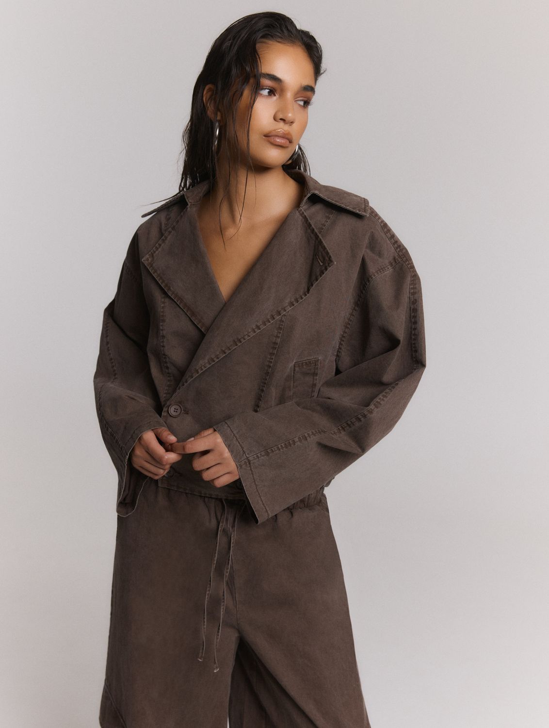 Trenchcoat Jolanda - choc brown