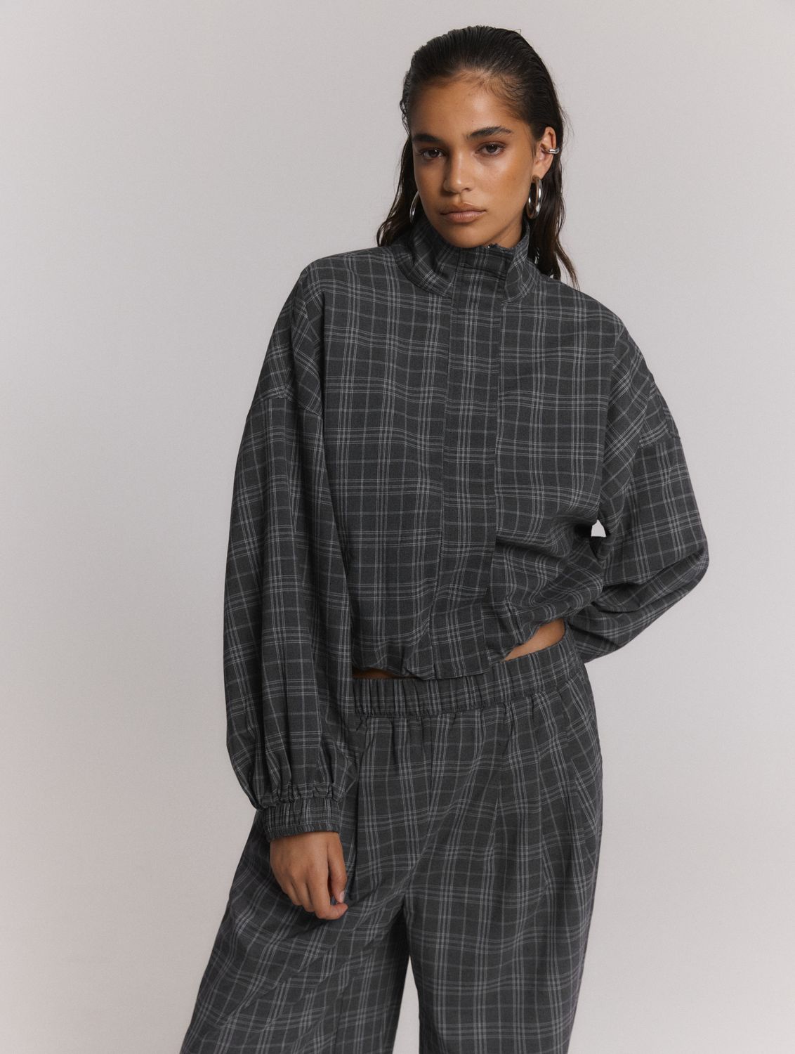 Oversized jacket Skye - check