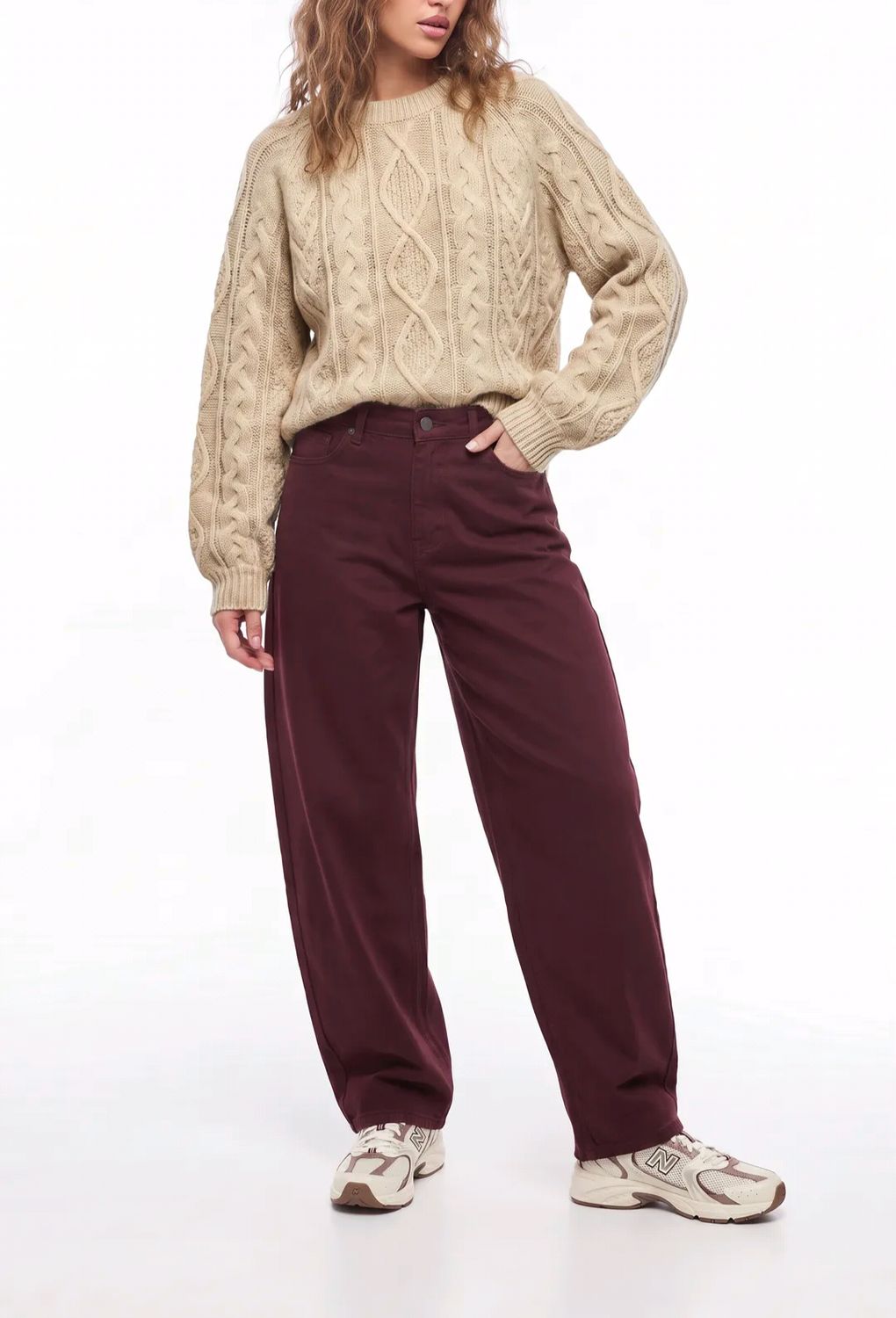 Barrel jeans - bordeaux
