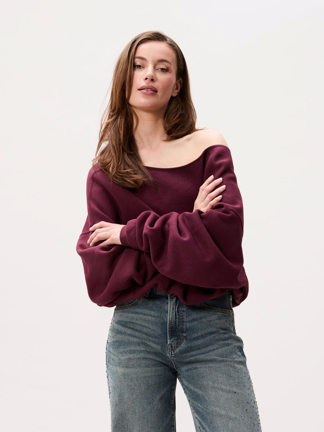 Back detailed sweater - Merlot
