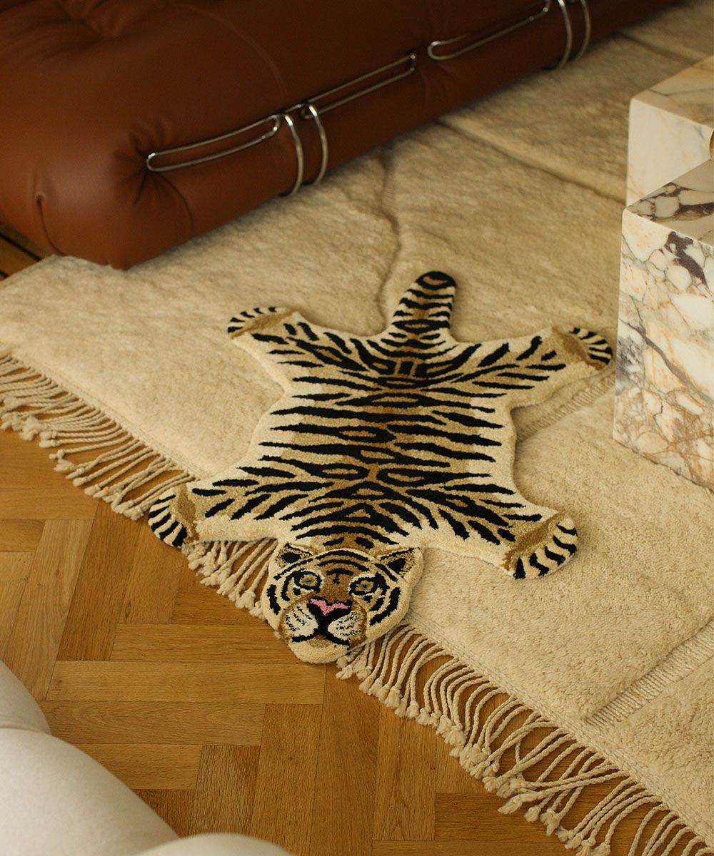 Dierenkop vloerkleed S Drowsy Tiger