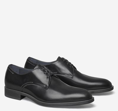 J&amp;M Flynch Black Plain Toe 24-6325