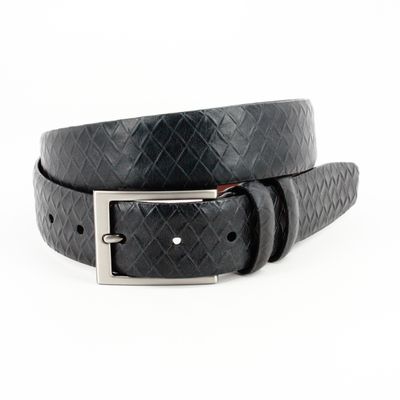 Torino Black Italian Woven Embossed Calfskin 56200