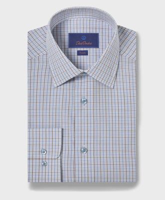 David Donahue Blue &amp; Dune Poplin Check