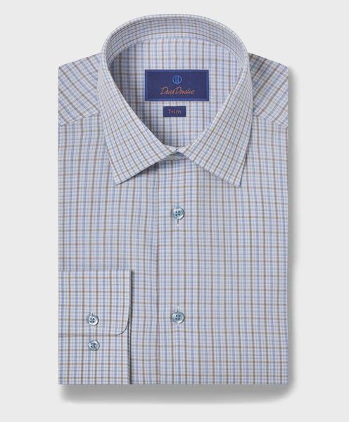 David Donahue Blue &amp; Dune Poplin Check
